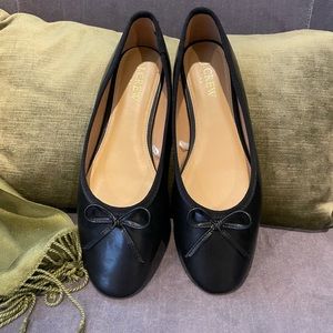 Black Leather Ballet Flats
